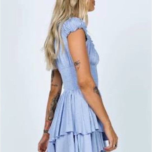 Blue Ruffled Jumpsuit - Picture 4 of 8